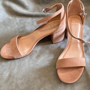 NEW Tan Heeled Suede Sandals by A New Day Size 6.5